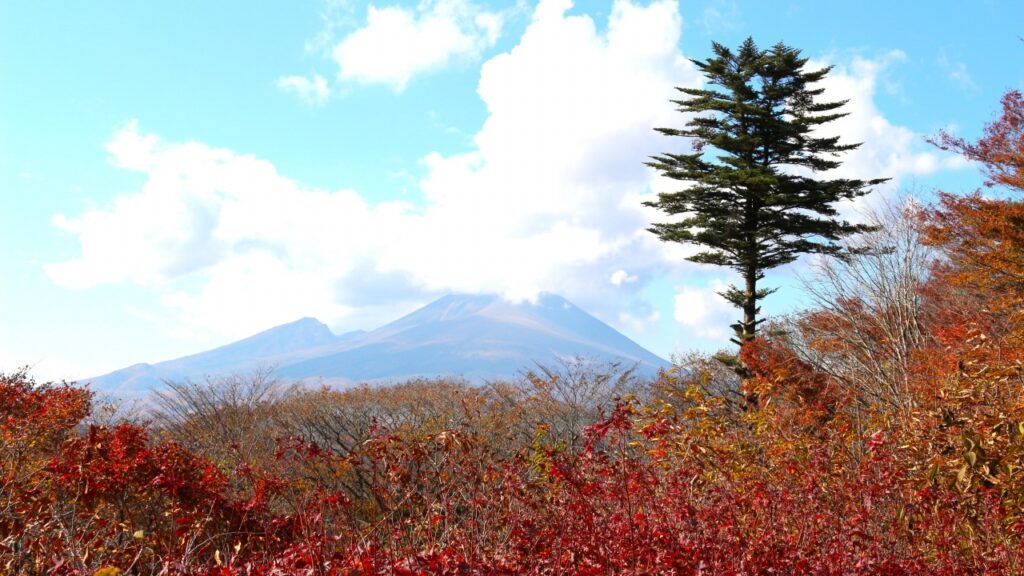 軽井沢 旧碓氷峠見晴台から見る浅間山