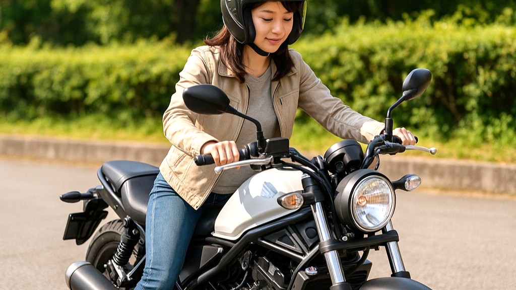 バイクの足つきを確認
