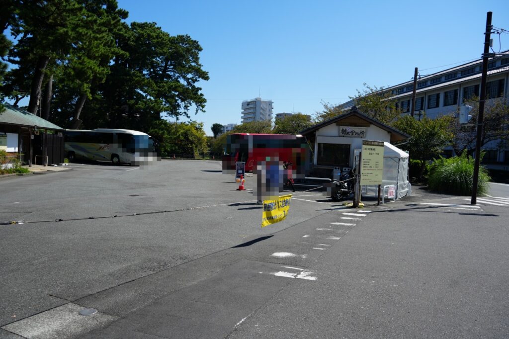 小田原城　南入口　バイク駐車場
