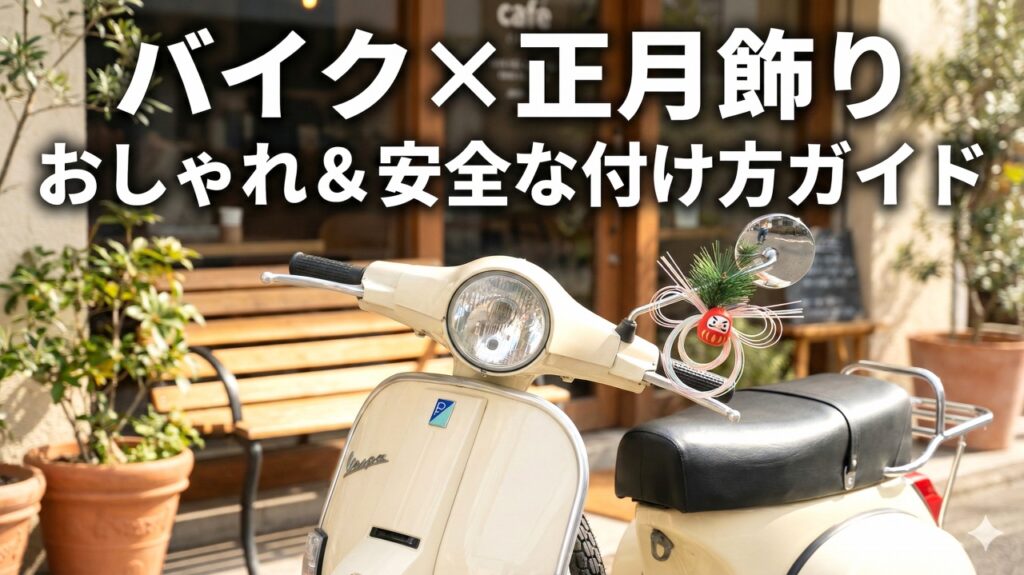 バイクに正月飾り