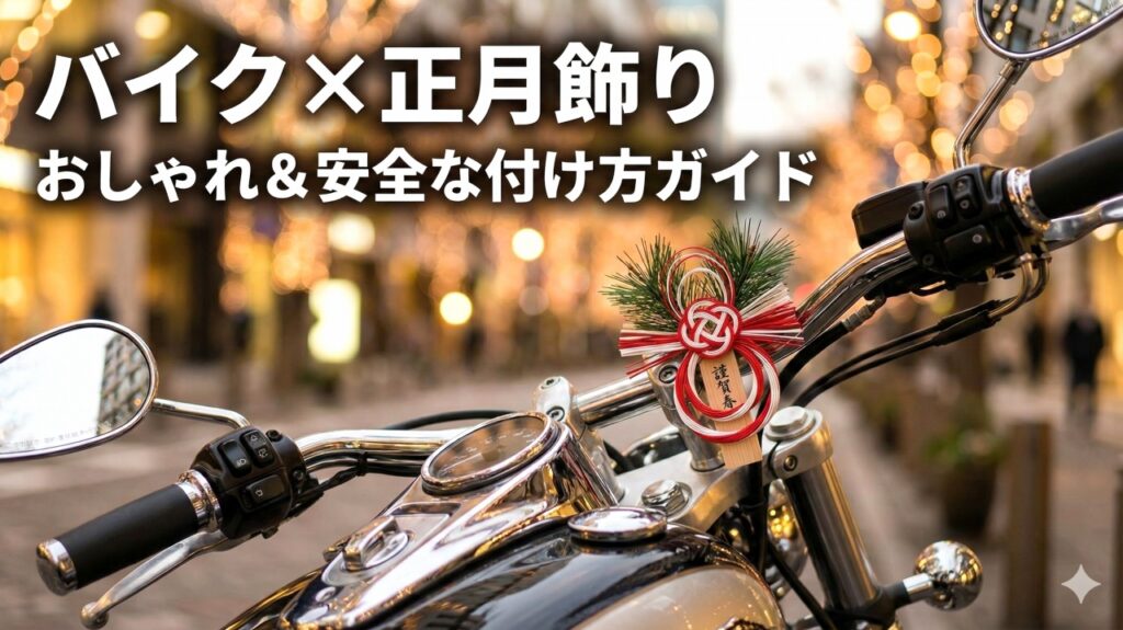 バイクに正月飾り